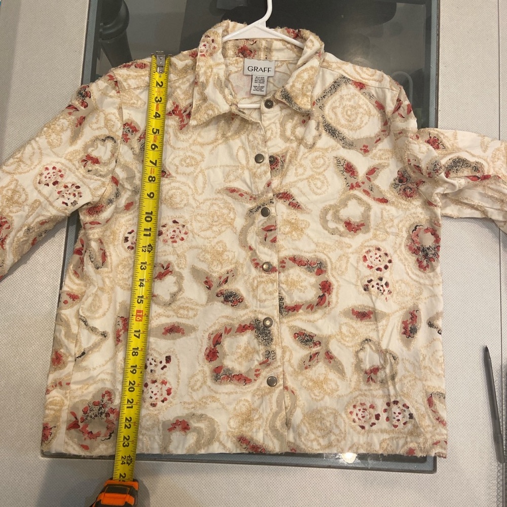 Graff Button-Up Textile Floral Pattern Jacket - image 7